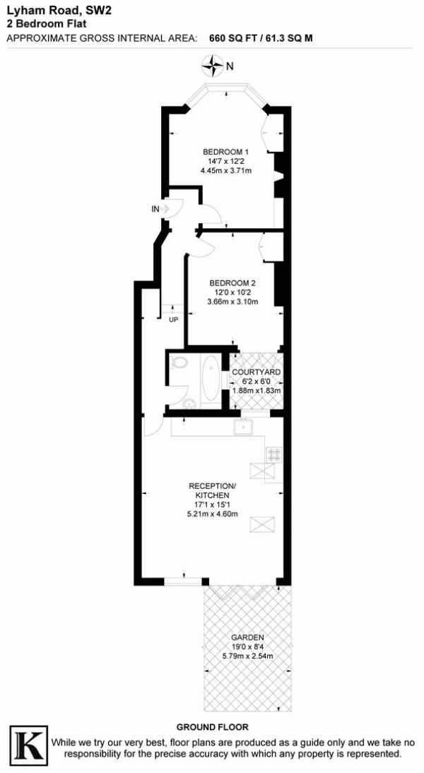 Floor Plan Image for 2 Bedroom Flat for Sale in Lyham Road, SW2