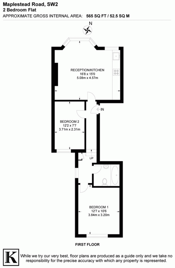 Floor Plan Image for 2 Bedroom Flat for Sale in Maplestead Road, SW2