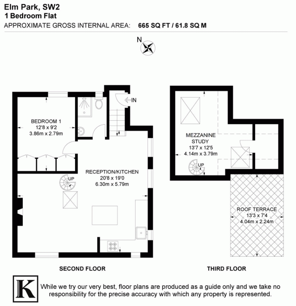 Floor Plan Image for 1 Bedroom Flat for Sale in Elm Park, SW2