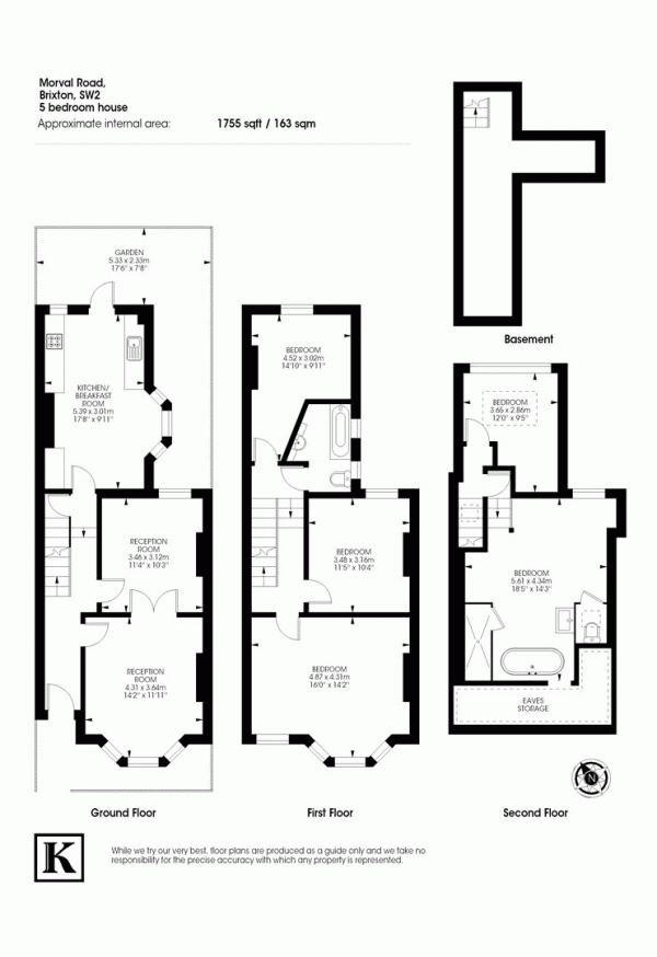 Floor Plan for 5 Bedroom Property for Sale in Morval Road, SW2, SW2, 1DG -  &pound1,100,000