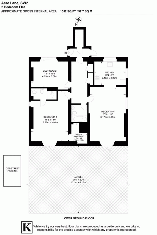 Floor Plan Image for 2 Bedroom Flat for Sale in Acre Lane, SW2