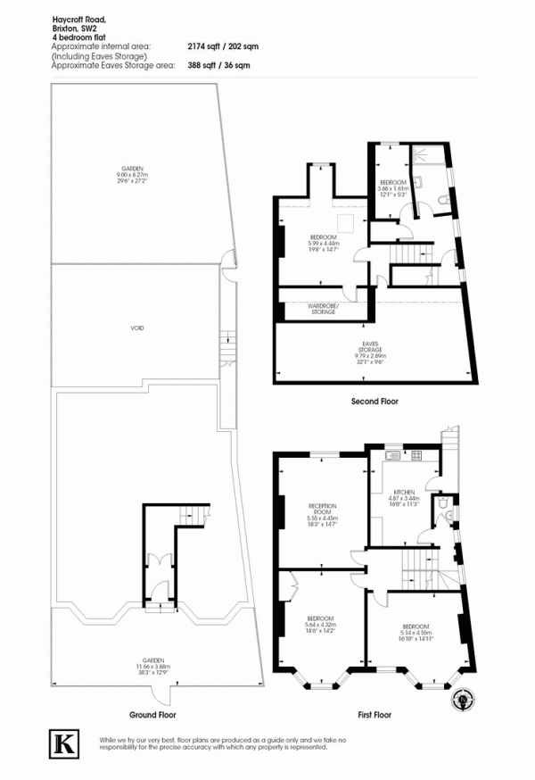 Floor Plan Image for 4 Bedroom Maisonette for Sale in Haycroft Road, SW2