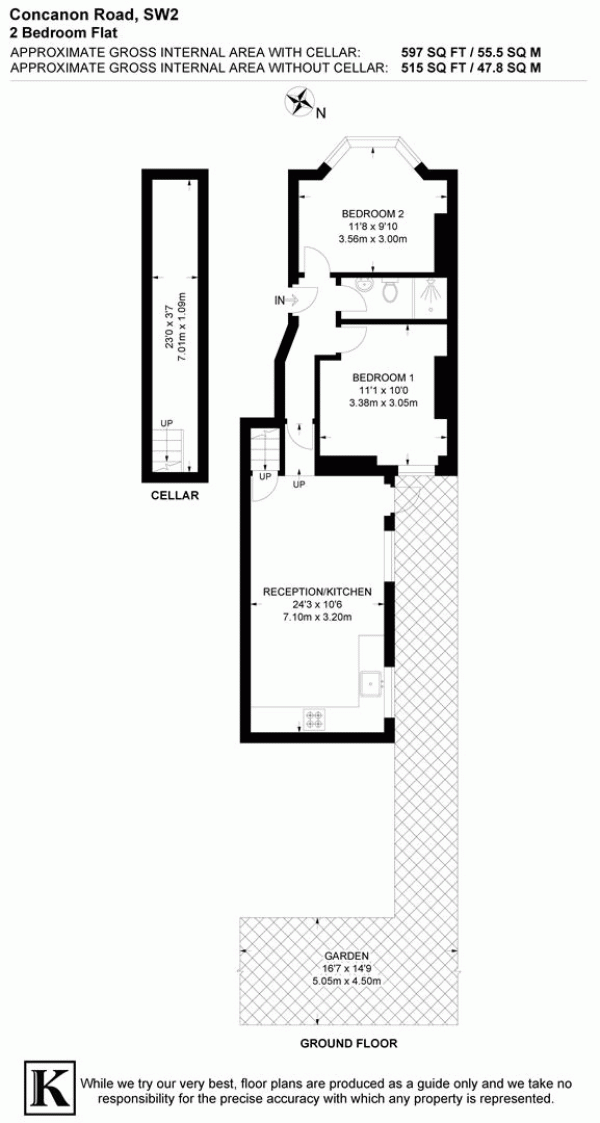 Floor Plan Image for 2 Bedroom Flat for Sale in Concanon Road, SW2