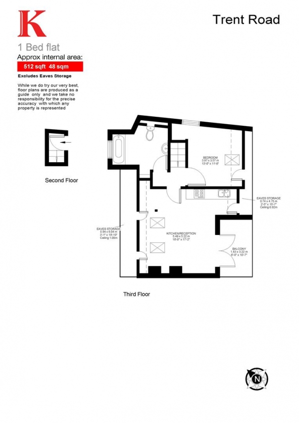 Floor Plan Image for 1 Bedroom Flat for Sale in Trent Road, SW2