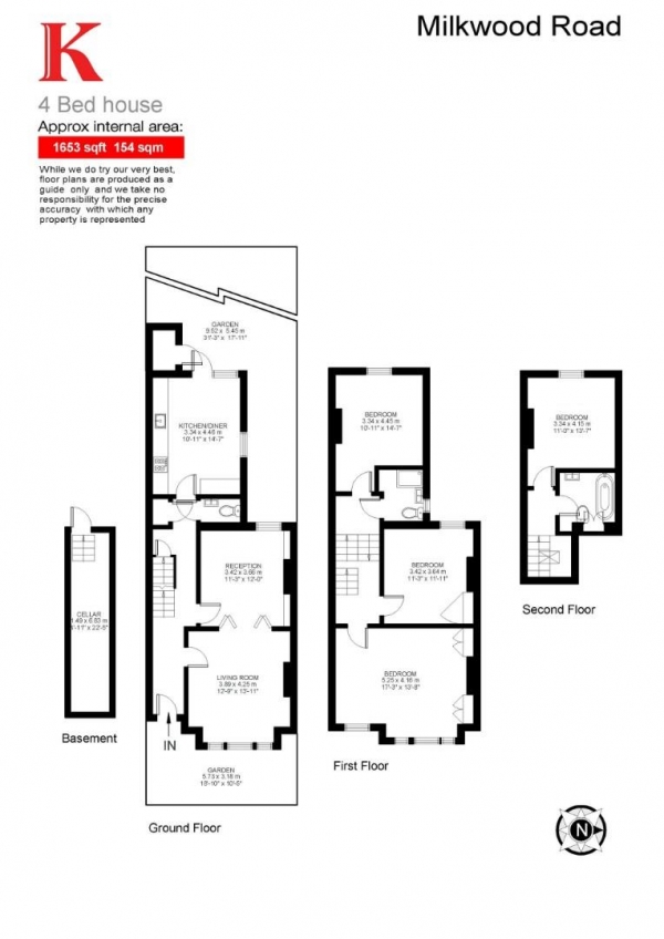 Floor Plan Image for 4 Bedroom Property for Sale in Milkwood Road, SE24