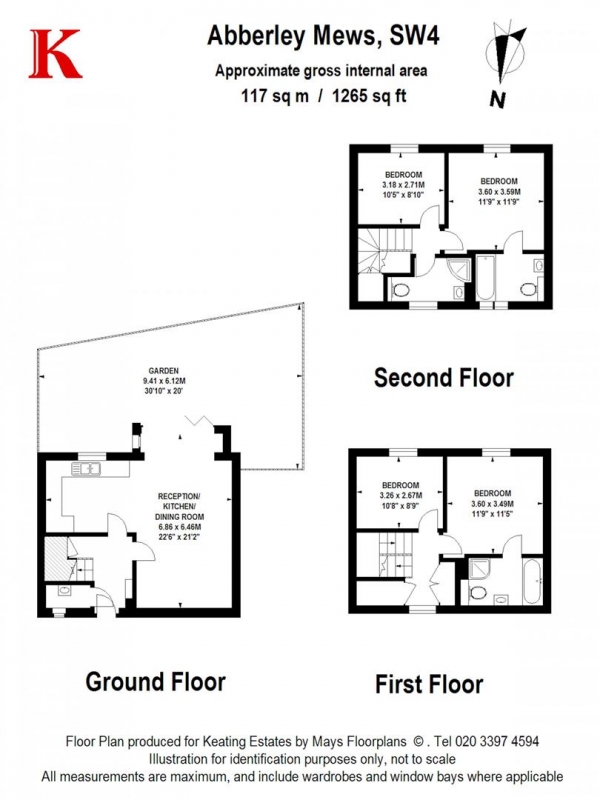 Floor Plan Image for 4 Bedroom Mews for Sale in Abberley Mews, SW4