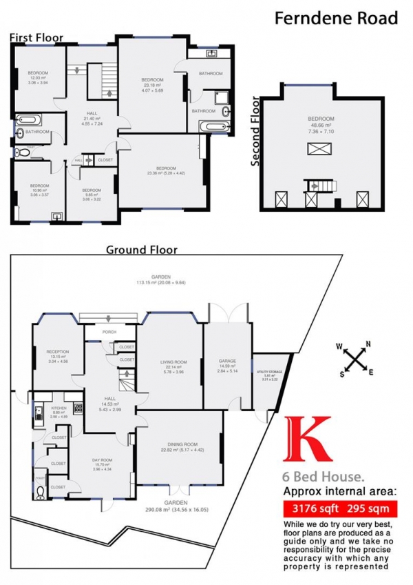 Floor Plan Image for 6 Bedroom Detached House for Sale in Ferndene Road, SE24