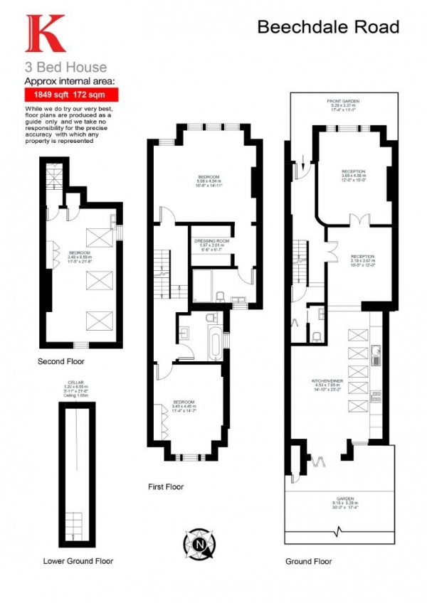 Floor Plan Image for 4 Bedroom Property for Sale in Beechdale Road, SW2