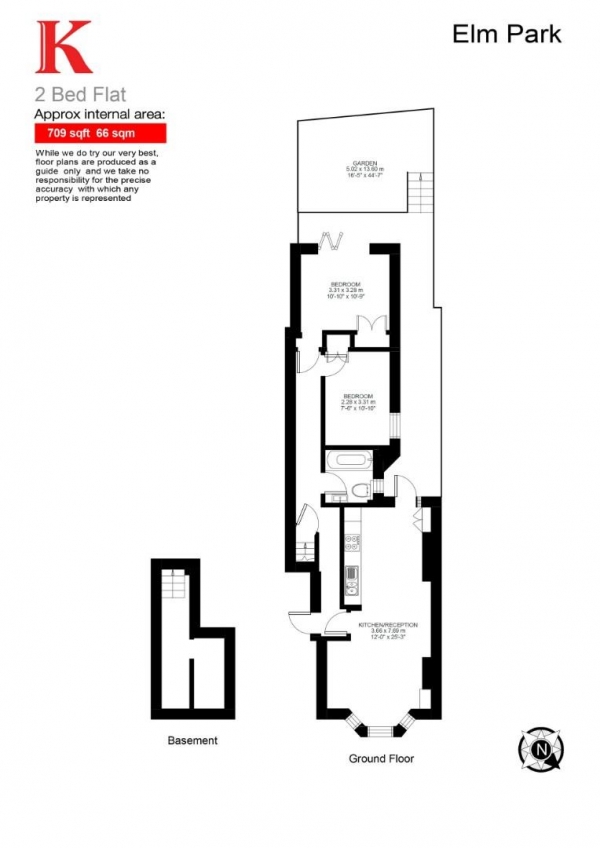 Floor Plan for 2 Bedroom Flat for Sale in Elm Park, SW2, SW2, 2UB -  &pound550,000