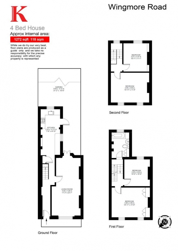 Floor Plan Image for 4 Bedroom Terraced House for Sale in Wingmore Road, SE24