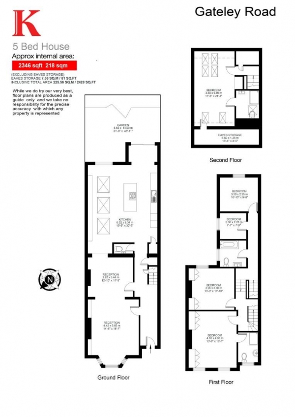 Floor Plan Image for 5 Bedroom End of Terrace House for Sale in Gateley Road, SW9