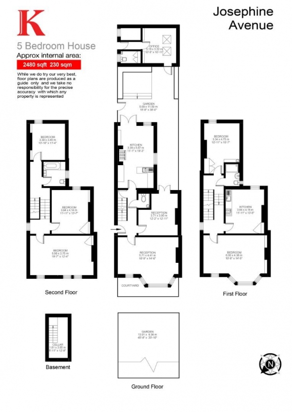 Floor Plan Image for 6 Bedroom Terraced House for Sale in Josephine Avenue, Brixton, London