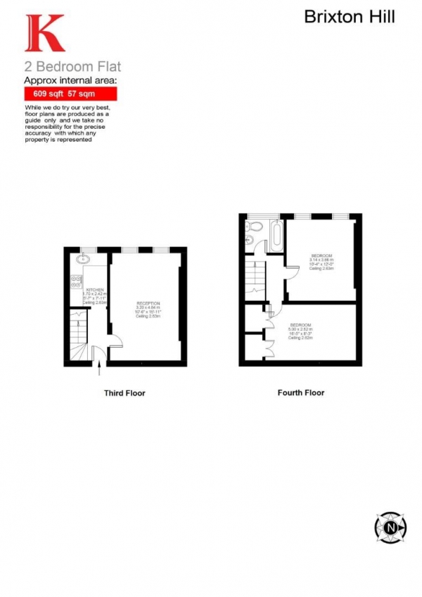 Floor Plan Image for 2 Bedroom Flat for Sale in Brixton Hill Court, SW2