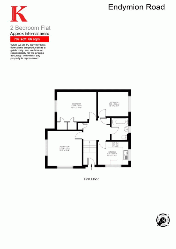 Floor Plan Image for 2 Bedroom Maisonette for Sale in Endymion Road, SW2