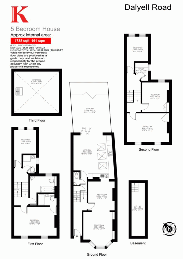 Floor Plan Image for 5 Bedroom Property for Sale in Dalyell Road, SW9