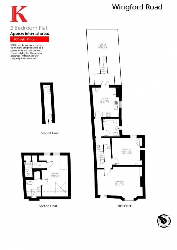 Floor Plan Image for 2 Bedroom Flat for Sale in Wingford Road, SW2