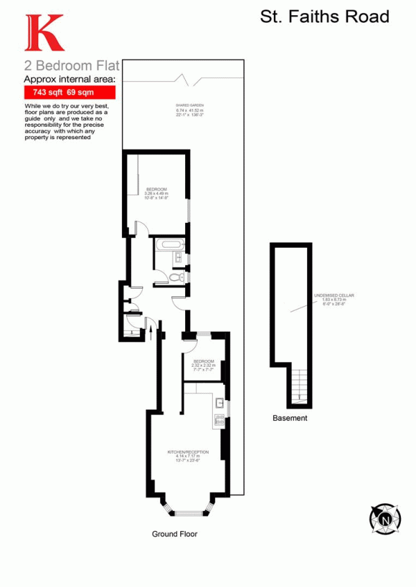 Floor Plan Image for 2 Bedroom Flat for Sale in St. Faiths Road, SE21