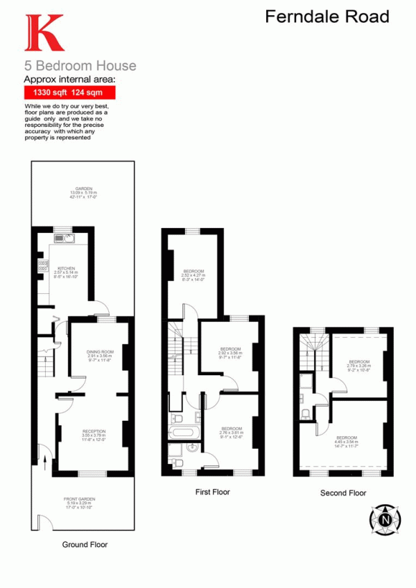 Floor Plan Image for 5 Bedroom Property for Sale in Ferndale Road, SW9