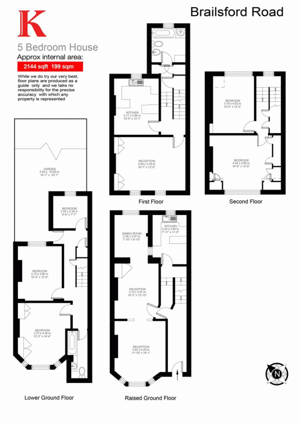 Floor Plan Image for 6 Bedroom Terraced House for Sale in Brailsford Road, SW2