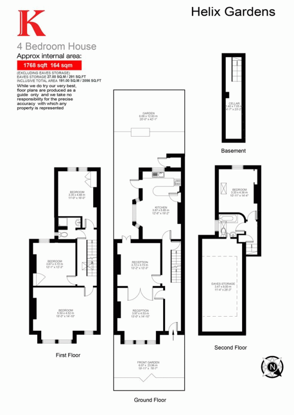 Floor Plan Image for 4 Bedroom Property for Sale in Helix Gardens, SW2