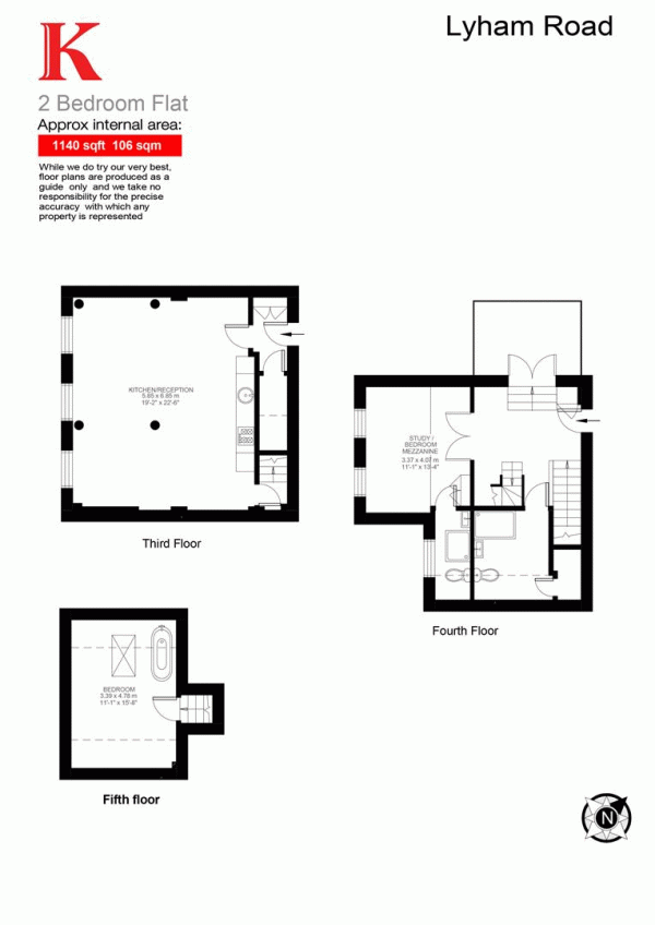 Floor Plan Image for 2 Bedroom Flat for Sale in Lyham Road, SW2