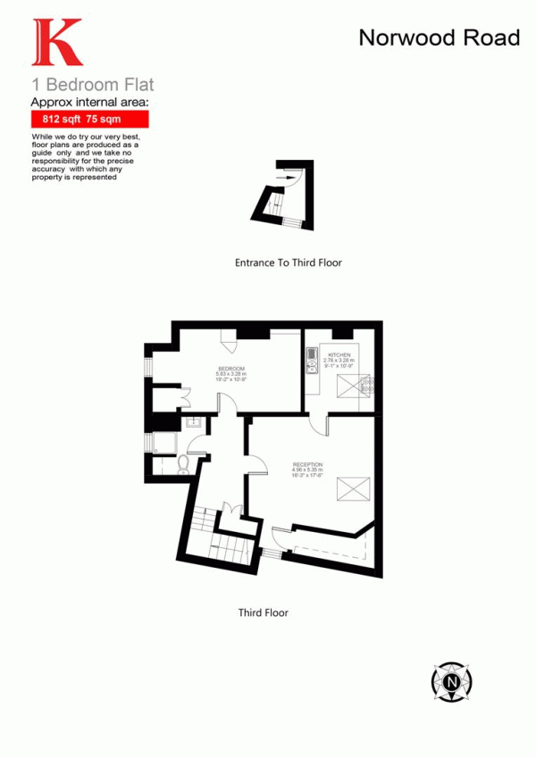 Floor Plan Image for 1 Bedroom Flat for Sale in Norwood Road, SE24