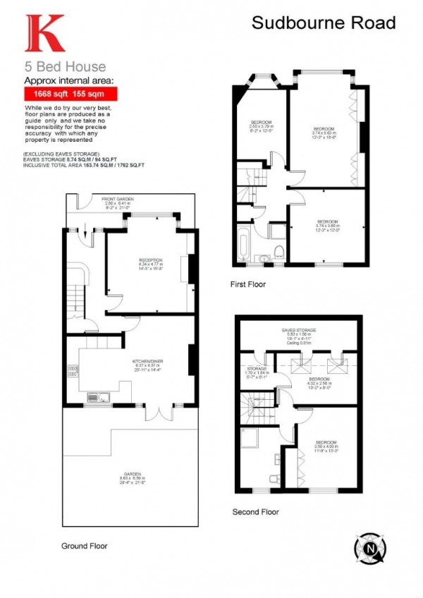 Floor Plan Image for 5 Bedroom Property for Sale in Sudbourne Road, SW2