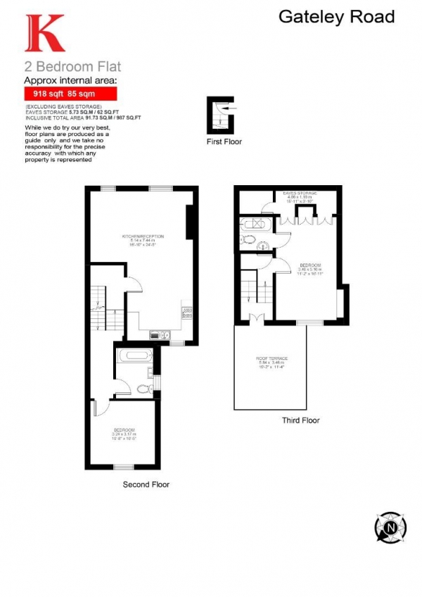 Floor Plan Image for 2 Bedroom Flat for Sale in Gateley Road, SW9