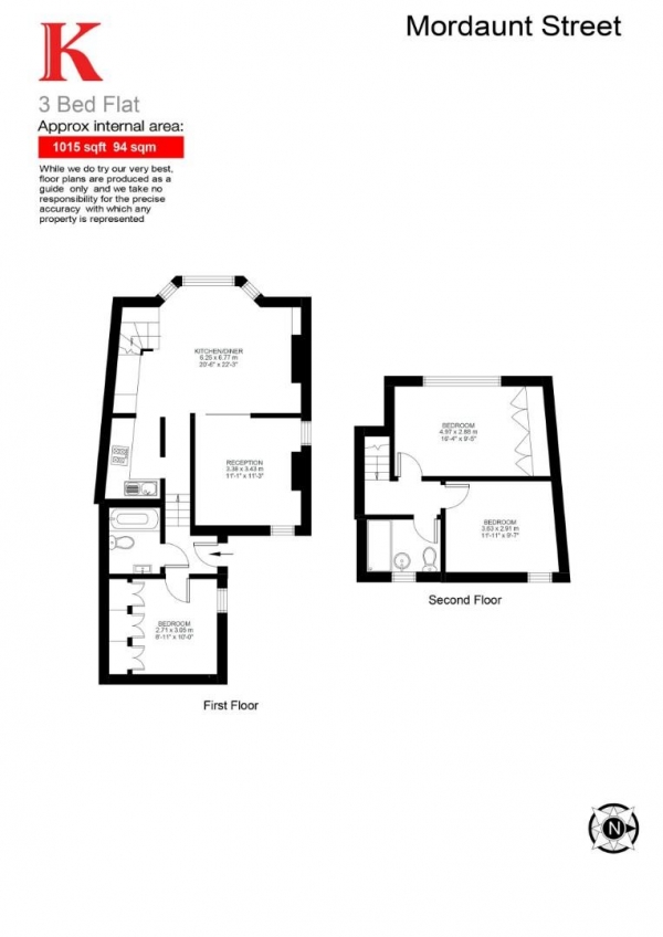 Floor Plan Image for 3 Bedroom Maisonette for Sale in Mordaunt Street, SW9