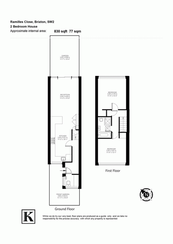 Floor Plan Image for 2 Bedroom Property for Sale in Ramilles Close, SW2