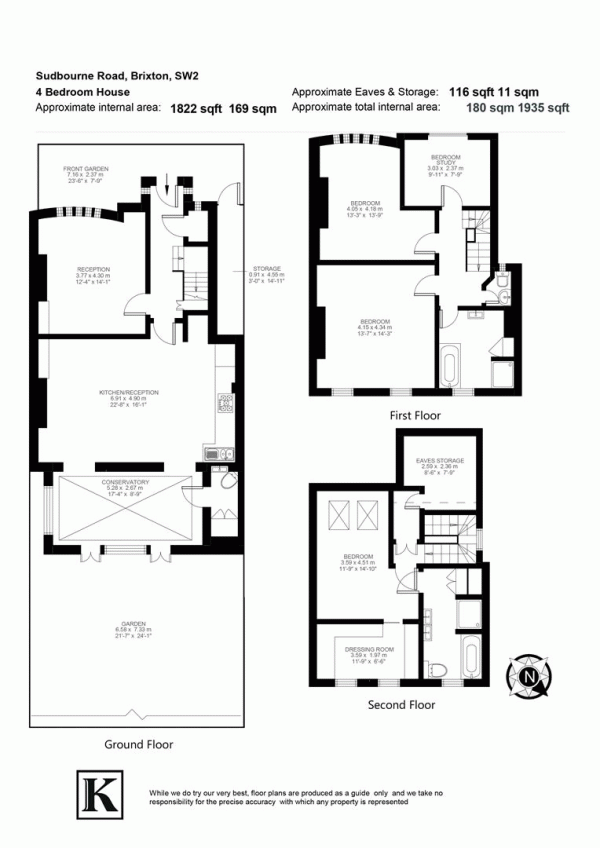 Floor Plan for 4 Bedroom Property for Sale in Sudbourne Road, SW2, SW2, 5AF -  &pound1,200,000