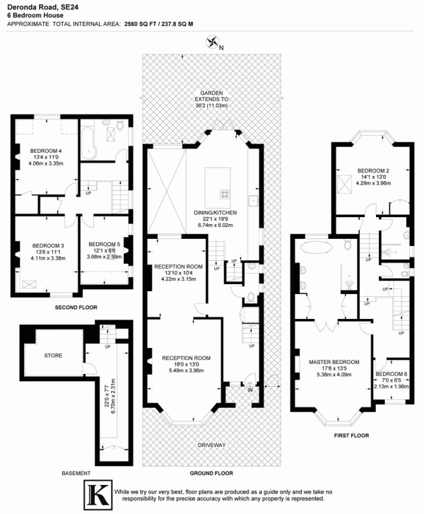 Floor Plan Image for 6 Bedroom Property for Sale in Deronda Road, SE24