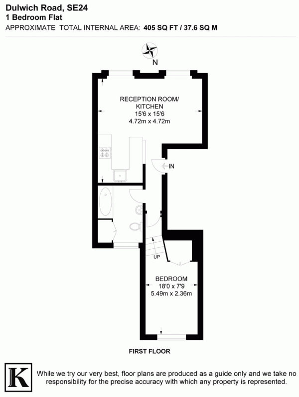 Floor Plan Image for 1 Bedroom Flat for Sale in Dulwich Road, SE24