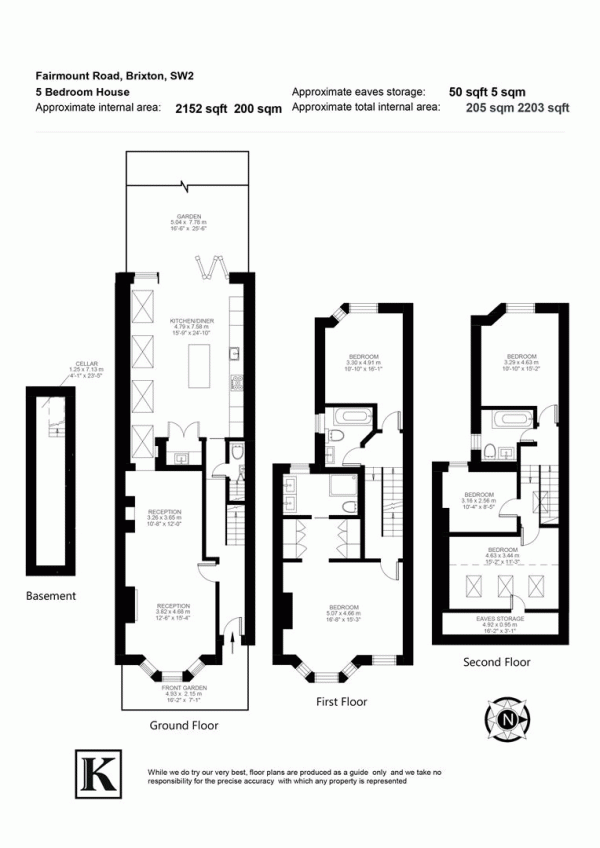 Floor Plan Image for 5 Bedroom Property for Sale in Fairmount Road, SW2