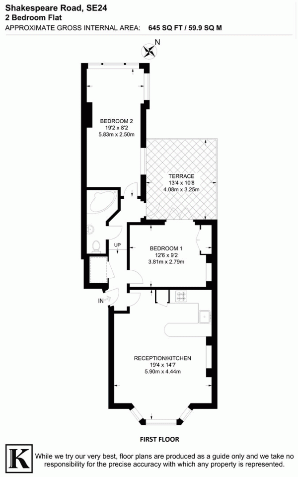 Floor Plan Image for 2 Bedroom Flat for Sale in Shakespeare Road, SE24