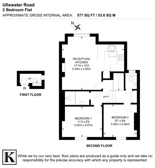 Floor Plan Image for 2 Bedroom Flat for Sale in Ullswater Road, SE27