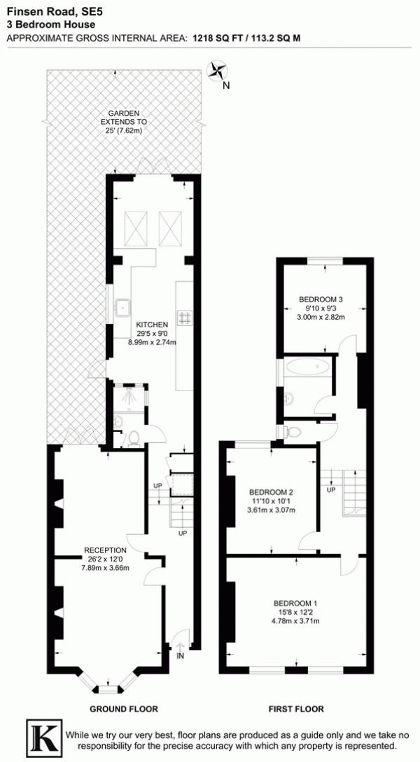 Floor Plan Image for 3 Bedroom Property for Sale in Finsen Road, SE5