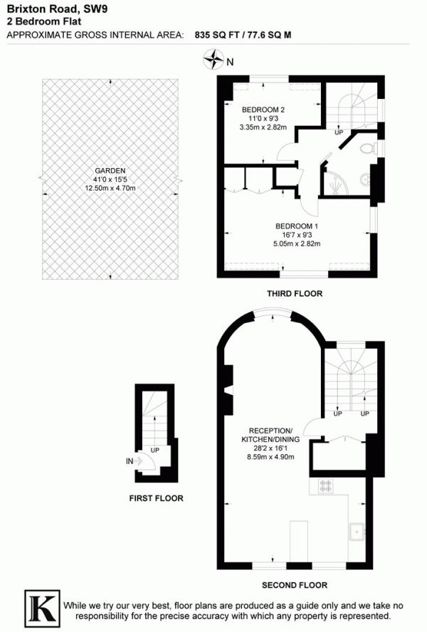 Floor Plan Image for 2 Bedroom Flat for Sale in Brixton Road,  SW9