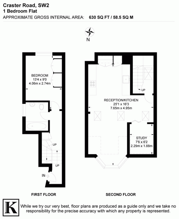 Floor Plan Image for 1 Bedroom Flat for Sale in Craster Road, SW2