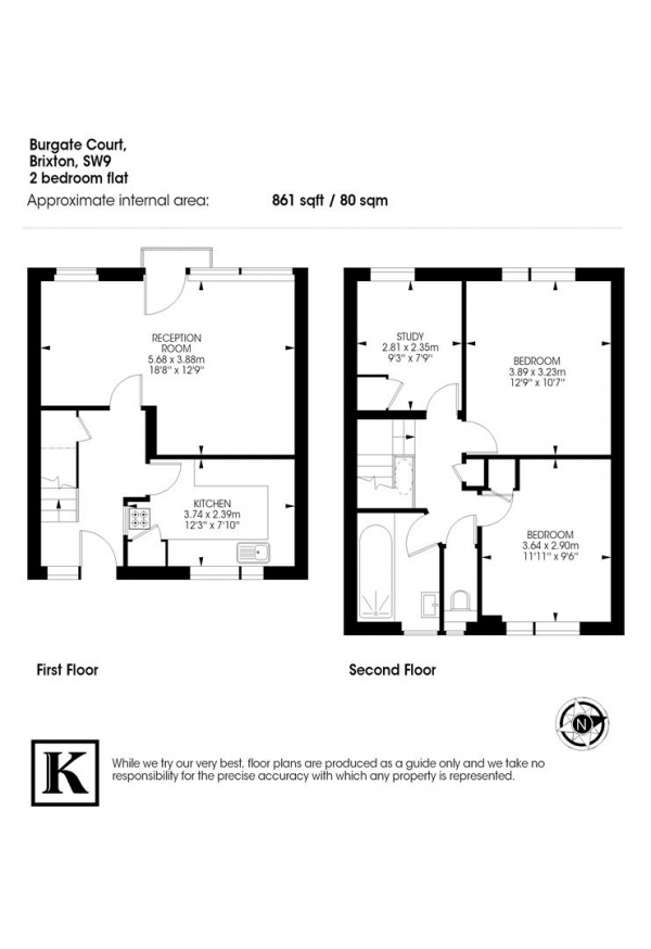 Floor Plan Image for 2 Bedroom Flat to Rent in Canterbury Crescent, London