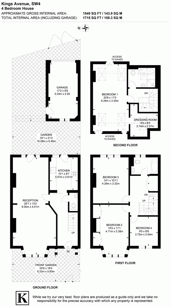 Floor Plan Image for 4 Bedroom Property for Sale in Kings Avenue, SW4