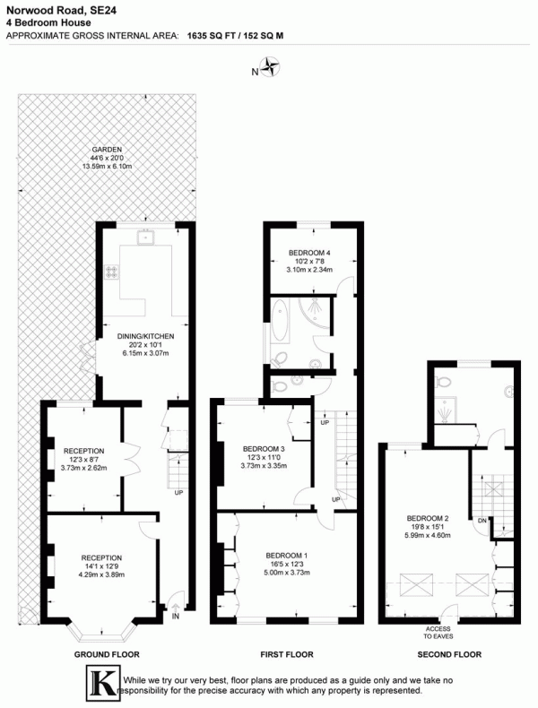 Floor Plan Image for 4 Bedroom Property for Sale in Norwood Road, SE24