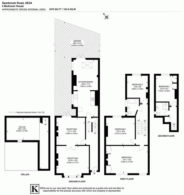 Floor Plan Image for 4 Bedroom Property for Sale in Deerbrook Road, SE24