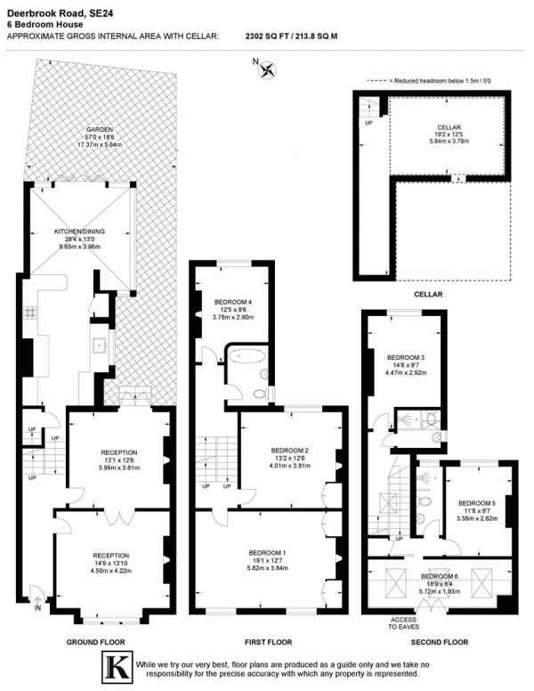 Floor Plan for 6 Bedroom Property for Sale in Deerbrook Road, SE24, SE24, 9BE -  &pound1,350,000