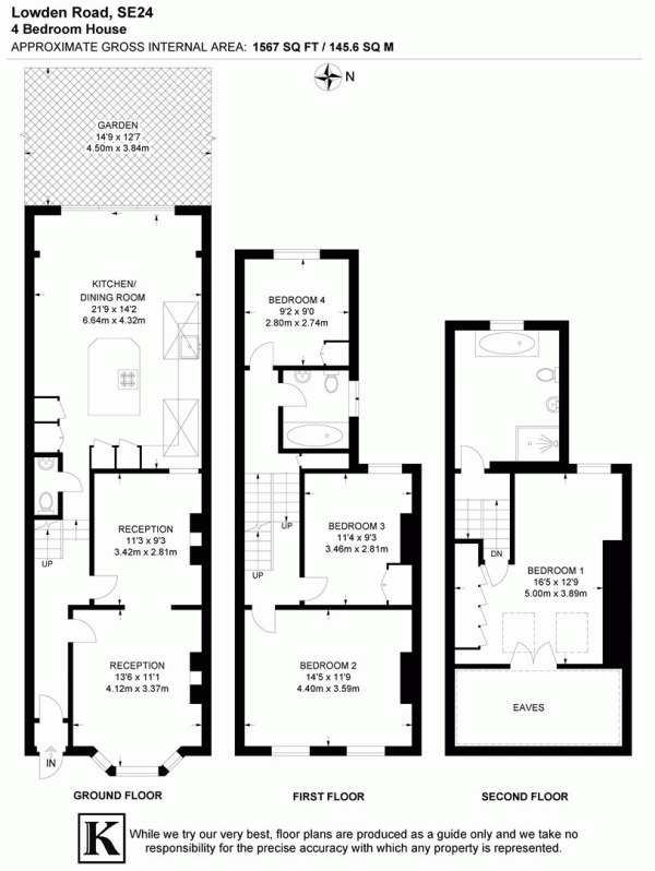 Floor Plan for 4 Bedroom Property for Sale in Lowden Road, SE24, SE24, 0BJ - Offers Over &pound1,200,000