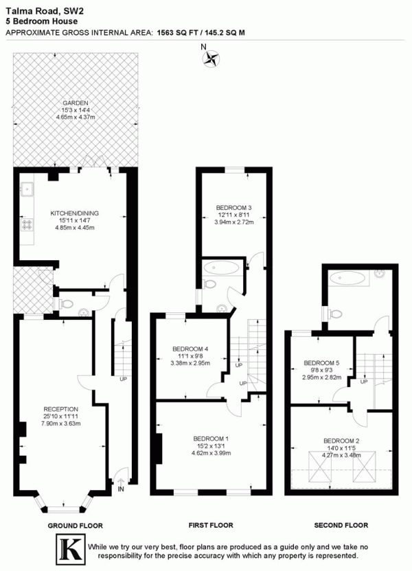 Floor Plan for 5 Bedroom Property for Sale in Talma Road, SW2, SW2, 1AU -  &pound1,125,000