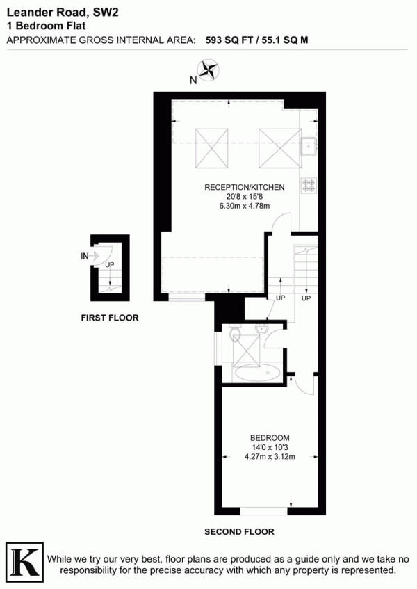 Floor Plan Image for 1 Bedroom Flat for Sale in Leander Road, SW2