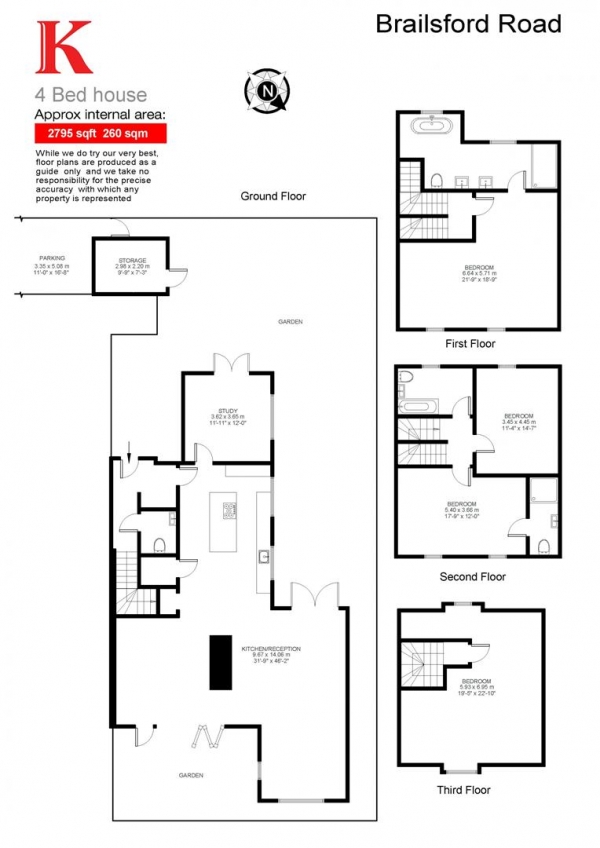 Floor Plan Image for 4 Bedroom Semi-Detached House for Sale in Brailsford Road, SW2