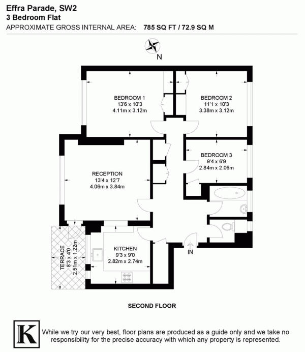 Floor Plan Image for 3 Bedroom Flat for Sale in Effra Parade, SW2