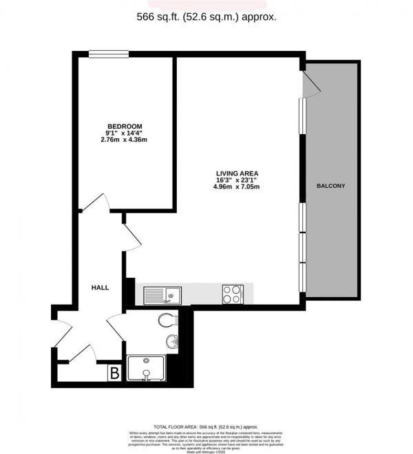 Floor Plan Image for 1 Bedroom Apartment for Sale in Harefield Road, Uxbridge